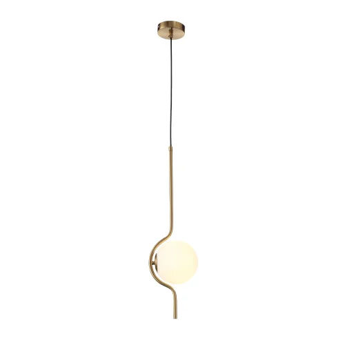 Светильник подвесной LED COLLIN ONE 167484-26 ImperiumLoft белый 1 лампа, основание золотое в стиле арт-деко фьюжн американский 