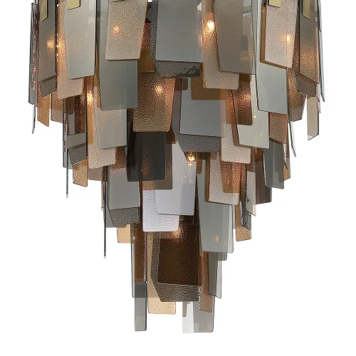 Люстра подвесная POINT SP19 Crystal Lux серая янтарная на 19 ламп, основание латунь в стиле современный  фото 3