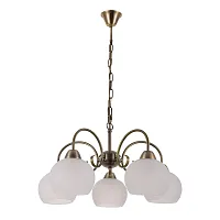 Люстра подвесная Margo A9317LM-5AB Arte Lamp белая на 5 ламп, основание античное бронза в стиле современный Люстра подвесная Margo A9317LM-5AB Arte Lamp белая на 5 ламп, основание античное бронза в стиле современный