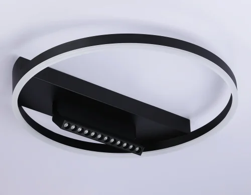 Светильник потолочный LED с пультом FL51458 Ambrella light чёрный 1 лампа, основание чёрное в стиле современный хай-тек кольца фото 2