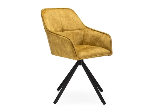 Кресло Дакота крутящиеся желтое / черное 571398 Woodville, жёлтый/велюр, ножки/металл/чёрный, размеры - ****670*700мм фото 4