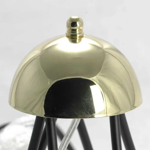 Люстра подвесная Powell GRLSP-8194 Lussole без плафона на 5 ламп, основание чёрное золотое в стиле современный  фото 6