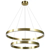 Люстра подвесная LED с пультом Saturno 748123 Lightstar золотая на 1 лампа, основание золотое в стиле минимализм кольца с пультом