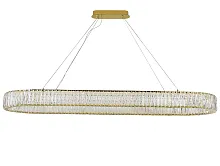 Люстра подвесная LED 8240/140 oval gold Newport прозрачная на 1 лампу, основание золотое в стиле американский современный классический Люстра подвесная LED 8240/140 oval gold Newport прозрачная на 1 лампу, основание золотое в стиле американский современный классический