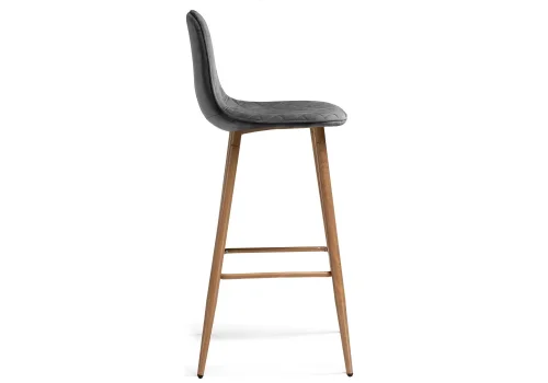 Барный стул Capri dark gray / wood 15132 Woodville, серый/велюр, ножки/металл/натуральный, размеры - ****435*490 фото 3