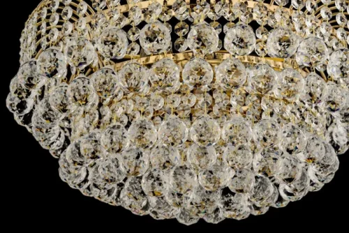 Люстра подвесная хрустальная Pompei E 1.5.40.100 G Arti Lampadari прозрачная на 5 ламп, основание золотое в стиле классический арт-деко  фото 2