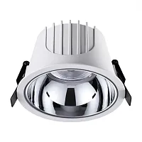 Светильник точечный LED Knof 358697 Novotech хром белый 1 лампа, основание белое в стиле современный 