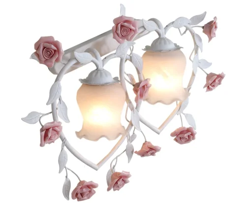 Бра Fiori di rose W110.2 Lucia Tucci белый на 2 лампы, основание белое в стиле прованс флористика 