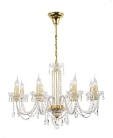 Люстра хрустальная подвесная Sofia E 1.1.8.600 G Arti Lampadari без плафона на 8 ламп, основание золотое в стиле классический 