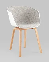 Кресло LIBRA, серый, деревян. ножки УТ000036975 Stool Group, серый/ткань, ножки/дерево/коричневый бежевый, размеры - *780***540*530мм