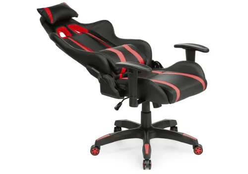Компьютерное кресло Blok red / black 15136 Woodville, чёрный красный/искусственная кожа, ножки/пластик/чёрный, размеры - *1340***670*540 фото 7