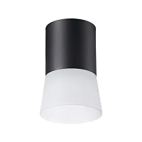 Светильник накладной Elina 370900 Novotech белый 1 лампа, основание чёрное в стиле современный круглый