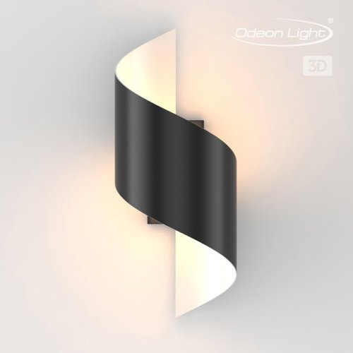 Бра LED BOCCOLO 3542/5LW Odeon Light чёрный белый на 1 лампа, основание белое чёрное в стиле хай-тек  фото 3