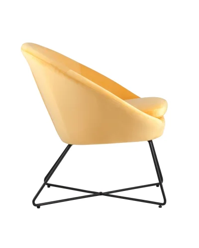Кресло Колумбия, вельвет, оранжевый УТ000001785 Stool Group, оранжевый/велюр, ножки/металл/чёрный, размеры - ****700*660мм фото 3