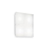 Светильник потолочный FLAT PL1 D20 Ideal Lux прозрачный белый 1 лампа, основание белое в стиле современный квадраты