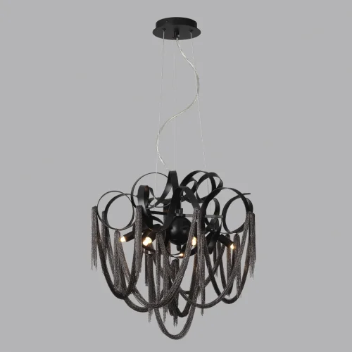 Люстра подвесная Chainy 5067/6 Odeon Light чёрная на 6 ламп, основание чёрное в стиле лофт современный  фото 4
