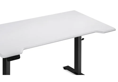 Компьютерный стол Маркос с механизмом подъема 140х80х75 белая шагрень / черный 578406 Woodville столешница белая из мдф фото 4