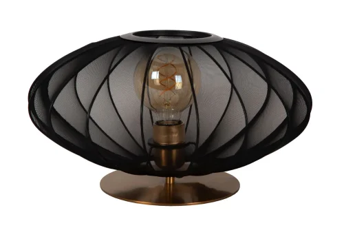Настольная лампа Corina 03547/40/30 Lucide чёрная 1 лампа, основание матовое золото латунь металл в стиле современный винтаж  фото 2