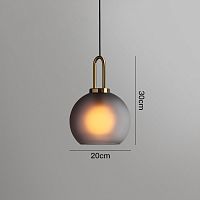 Светильник подвесной GAUSS 20 шар серый 189520-26 ImperiumLoft серый 1 лампа, основание латунь в стиле современный 