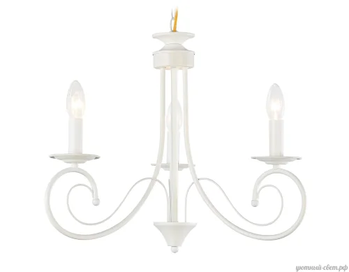 Люстра подвесная TR9605 Ambrella light без плафона на 3 лампы, основание белое в стиле кантри прованс 