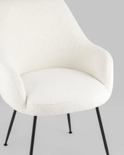 Кресло Floret, белый УТ000037004 Stool Group, белый/ткань, ножки/металл/чёрный, размеры - *835***610*650мм фото 7