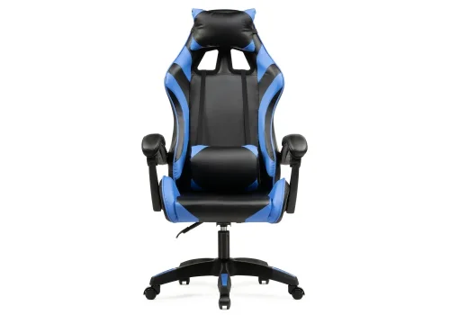 Кресло игровое Rodas black / blue 15245 Woodville, синий/искусственная кожа, ножки/пластик/чёрный, размеры - *1310***670*600 фото 2