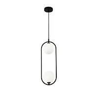 Светильник подвесной Ring MOD013PL-02B Maytoni белый 2 лампы, основание чёрное в стиле современный шар