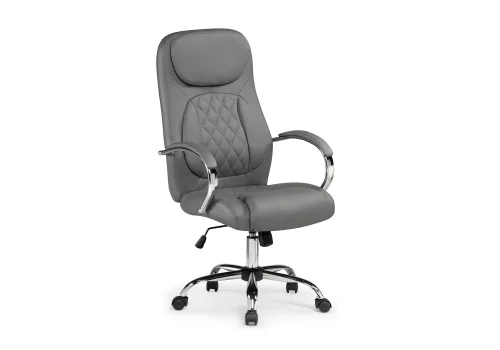 Компьютерное кресло Tron grey 15516 Woodville, серый/искусственная кожа, ножки/металл/хром, размеры - *1210***610*700