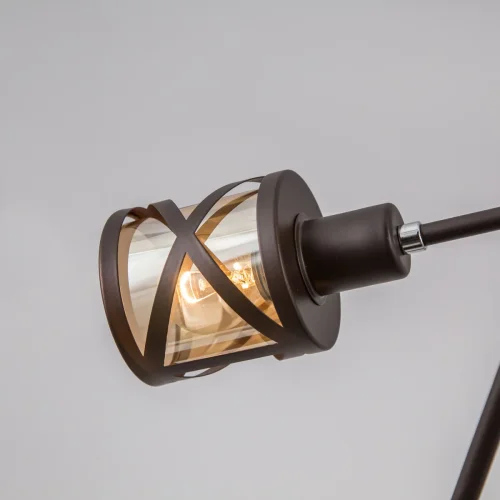 Люстра подвесная Гессен CL536165 Citilux бежевая янтарная на 6 ламп, основание венге в стиле лофт  фото 7