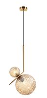 Светильник подвесной Zaira 2097/03/02P Stilfort золотой 2 лампы, основание бронзовое в стиле современный шар