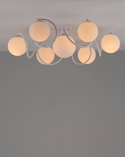 Люстра потолочная Circle V1150-5C Moderli белая на 5 ламп, основание белое в стиле современный  фото 4