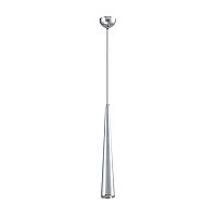 Светильник подвесной LED Epoch V2352-PL Moderli серебряный 1 лампа, основание серебряное в стиле современный трубочки