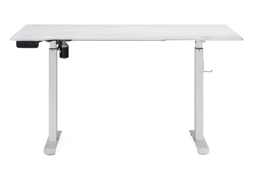 Компьютерный стол Маркос с механизмом подъема 140х80х75 белый / шагрень белая 578485 Woodville столешница белая из мдф фото 3