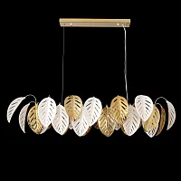 Люстра подвесная RAMONA SP10 Crystal Lux белая золотая на 10 ламп, основание золотое в стиле классический флористика Люстра подвесная RAMONA SP10 Crystal Lux белая золотая на 10 ламп, основание золотое в стиле классический флористика