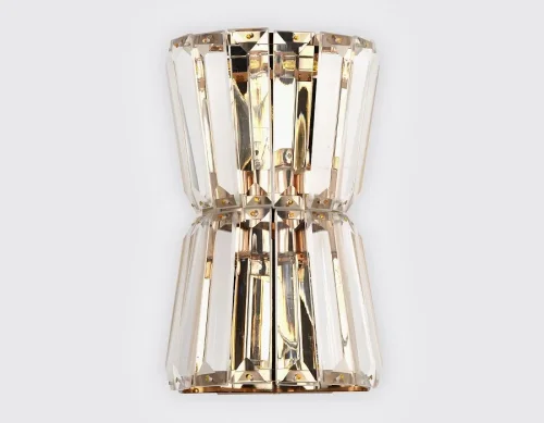 Бра TR5219 Ambrella light прозрачный на 2 лампы, основание золотое в стиле современный  фото 3