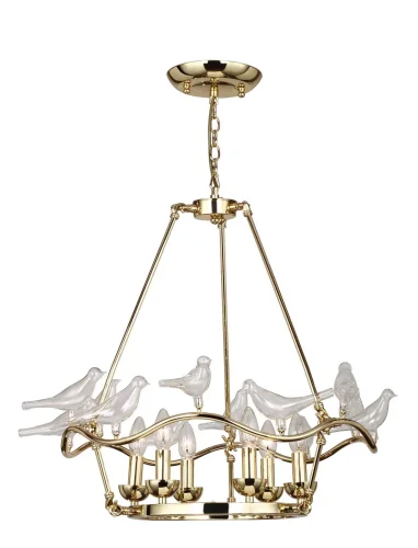Люстра подвесная  Pajaritos 1750-6P Favourite без плафона на 6 ламп, основание жёлтое золотое в стиле кантри птички