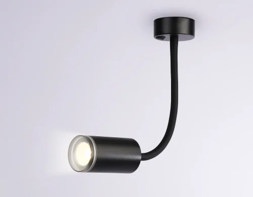 Бра с выключателем FW2470 Ambrella light чёрный на 1 лампа, основание чёрное в стиле современный хай-тек гибкая ножка для чтения фото 4