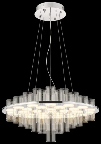Люстра подвесная LED Paula WE157.31.103 Wertmark прозрачная на 31 лампа, основание хром в стиле современный 