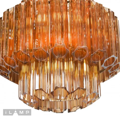 Люстра подвесная Destiny MD0267-4B iLamp коричневая на 4 лампы, основание хром в стиле американский современный  фото 4