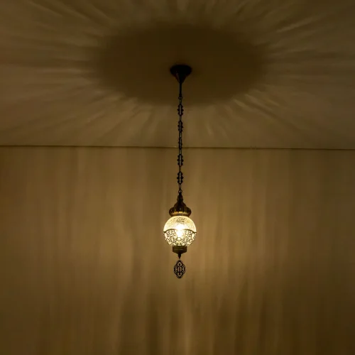 Светильник подвесной Каир CL419113 Citilux янтарный 1 лампа, основание бронзовое в стиле восточный  фото 4