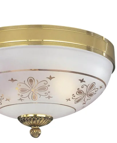 Люстра потолочная  PL 6102/2 Reccagni Angelo белая прозрачная на 2 лампы, основание золотое в стиле классический  фото 2
