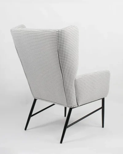 Кресло Мэйден гусиная лапка, серый УТ000037093 Stool Group, серый/велюр, ножки/металл/чёрный, размеры - *970***660*730мм фото 3