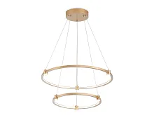 Люстра подвесная LED FL5508 Ambrella light золотая на 1 лампа, основание золотое в стиле современный хай-тек кольца