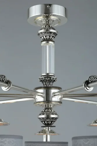 Люстра потолочная Rovigo OML-64317-07 Omnilux бежевая на 7 ламп, основание серебряное в стиле классический  фото 3