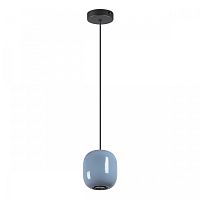 Светильник подвесной Ovali 5053/1B Odeon Light голубой 1 лампа, основание чёрное в стиле современный шар
