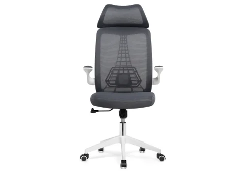 Компьютерное кресло Lokus dark gray 15633 Woodville, серый/сетка, ножки/пластик/белый, размеры - *1210***660*650 фото 3