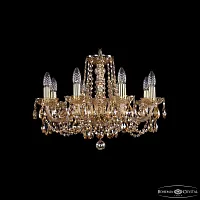 Люстра подвесная 1402/8/195 G M721 Bohemia Ivele Crystal без плафона на 8 ламп, основание золотое янтарное в стиле классический sp
