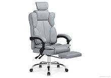 Компьютерное кресло Baron light gray 15635 Woodville, серый/экокожа, ножки/металл/хром, размеры - *1360***640*640