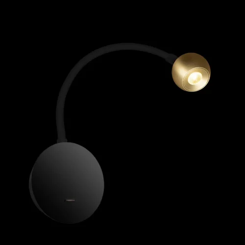 Бра с выключателем LED Point 10254 Brass LOFT IT латунь на 1 лампа, основание чёрное в стиле хай-тек для чтения гибкая ножка фото 2