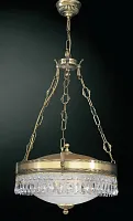 Люстра подвесная  L 6010/3 Reccagni Angelo прозрачная белая на 3 лампы, основание античное бронза в стиле классический 